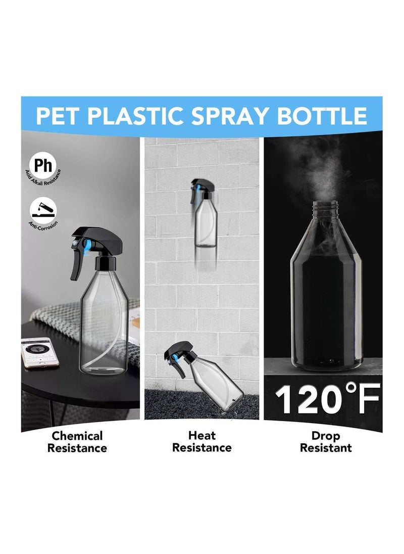 Y&D - Plastic Spray Bottles for Cleaning Solutions, 10 oz Reusable Empty Container with Durable Black Trigger Sprayer 3 Pack - Image 1