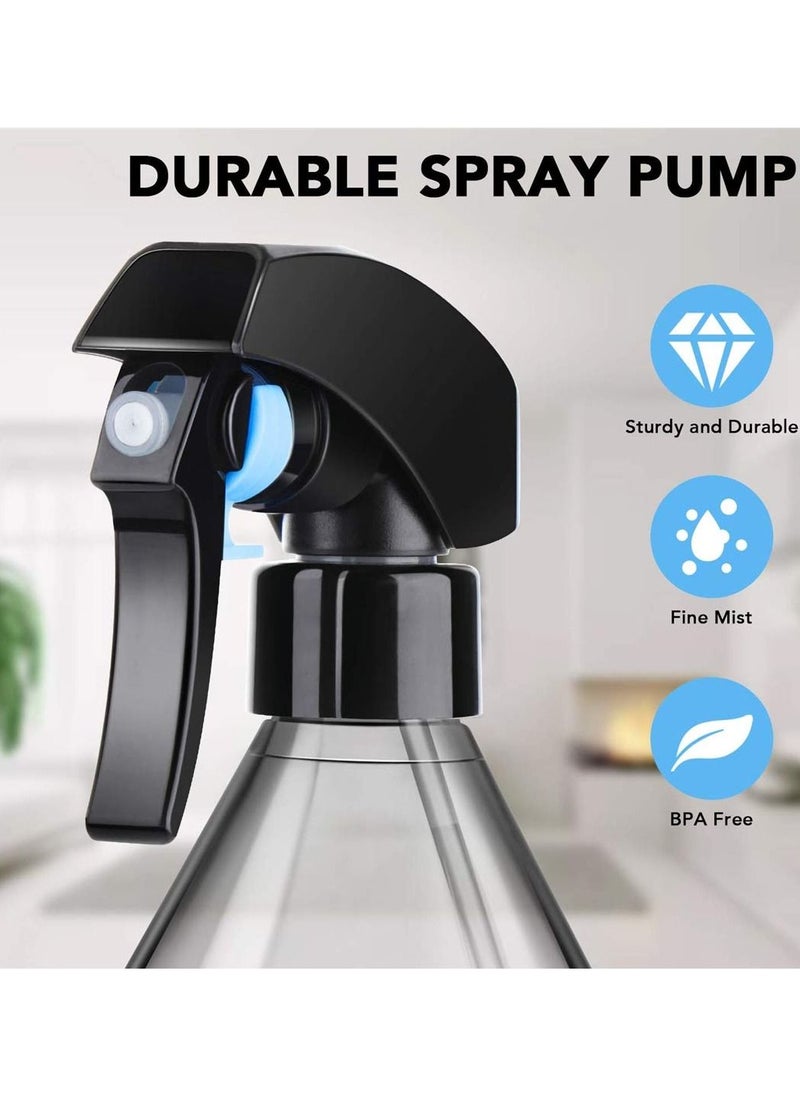 Y&D - Plastic Spray Bottles for Cleaning Solutions, 10 oz Reusable Empty Container with Durable Black Trigger Sprayer 3 Pack - Image 1
