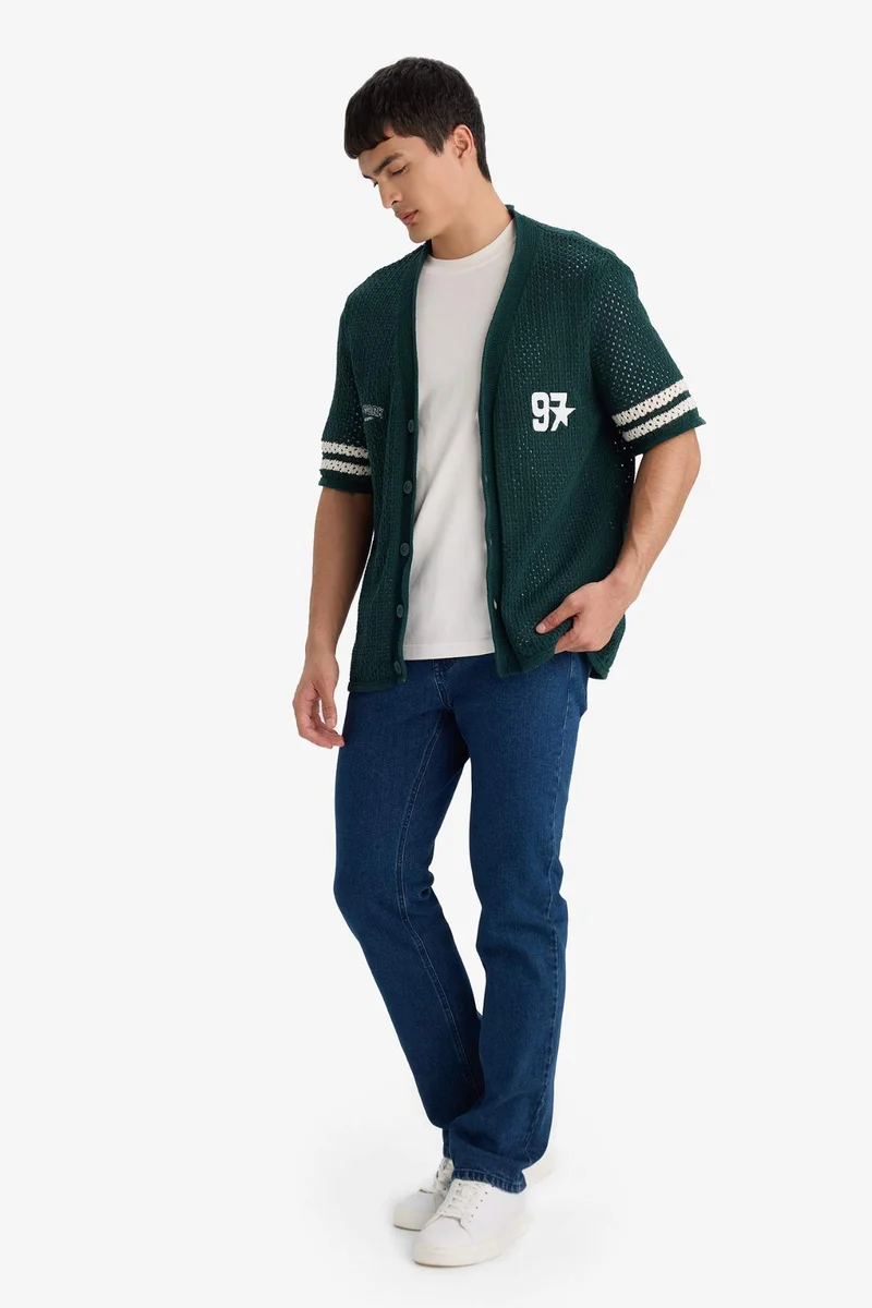 ديفاكتو Relax Fit Polo Neck Short Sleeve T-Shirt
