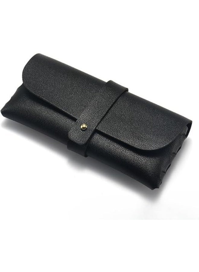 Portable Leather Glasses Case for Men and Women, Shockproof, Durable Eyeglasses Holder and Compact Coin Purse Storage Bag, Lightweight Travel Protective Sunglasses Pouch - Image 3