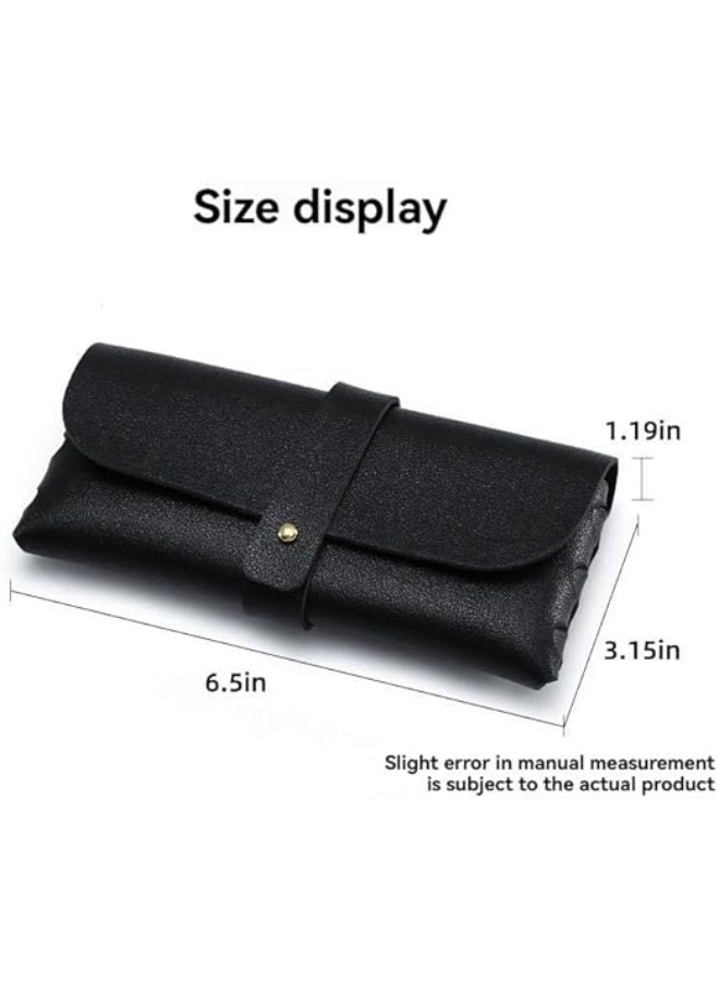 Portable Leather Glasses Case for Men and Women, Shockproof, Durable Eyeglasses Holder and Compact Coin Purse Storage Bag, Lightweight Travel Protective Sunglasses Pouch - Image 2