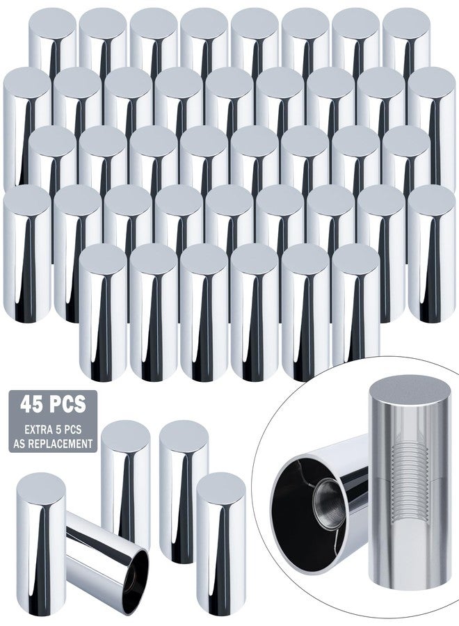 CheeMuii 72 Pcs Column Lug Nut Covers Kit with Extra 12 Pcs Nut Covers as Replacement to Prevent Damage 33mm ABS Chrome Screw-on Nut Cover Caps for Semi Truck Trailer - Image 1