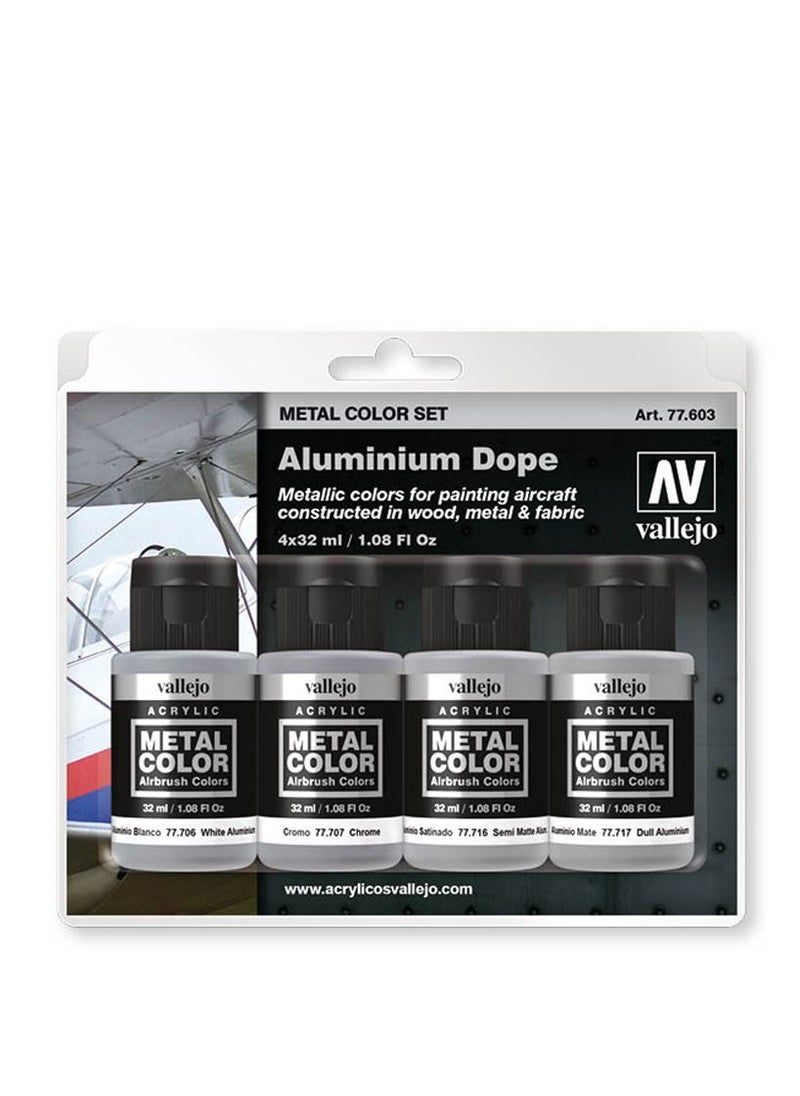 Vallejo 77.603 VALLEJO METAL SET: ALUMINIUM 32ml (4-pc set) 