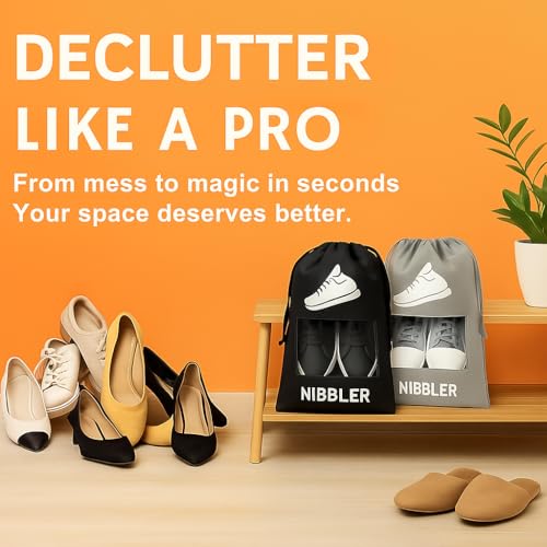 Nibbler Shoe Bag with Window for Travel Bag for Man & Women Shoe Cover for Storage at Home Gym Reusable Travelling Accessories Organizer Pouch (Pack of 6) - Image 4