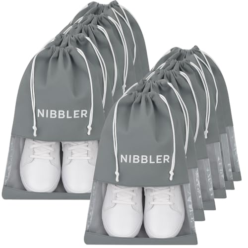 Nibbler Shoe Bag with Window for Travel Bag for Man & Women Shoe Cover for Storage at Home Gym Reusable Travelling Accessories Organizer Pouch (Pack of 6) - Image 1