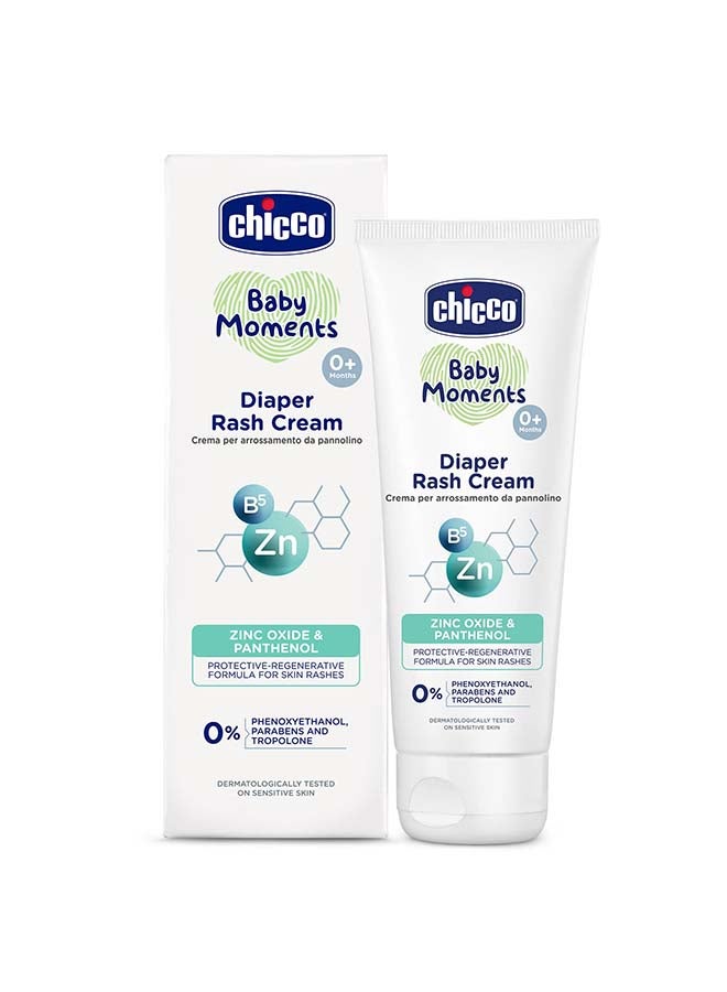 Chicco Baby Moments Diaper Rash Cream, New Advanced Triple Protection Skin Shield Formula with Natural Ingredients to Prevent Rashes & Irritation, No Phenoxyethanol & Parabens (100g) - Image 1