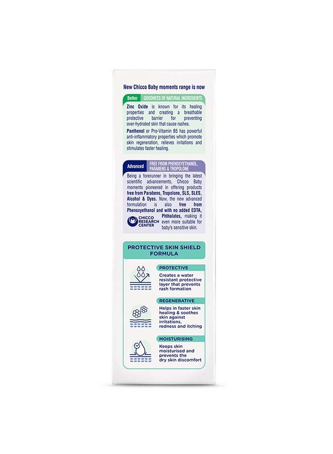 Chicco Baby Moments Diaper Rash Cream, New Advanced Triple Protection Skin Shield Formula with Natural Ingredients to Prevent Rashes & Irritation, No Phenoxyethanol & Parabens (100g) - Image 2