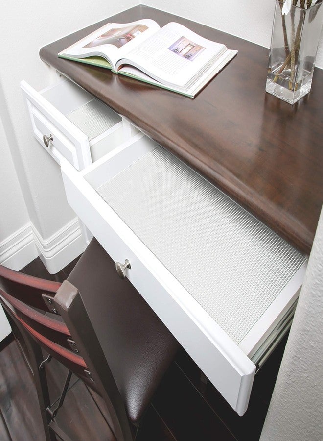 Smart Design Classic Grip Shelf Liner - 18in x 5ft - Non-Adhesive Drawer Liner with Strong Grip Helps Protect and Personalize Your Home Organization and Storage - White - Image 3