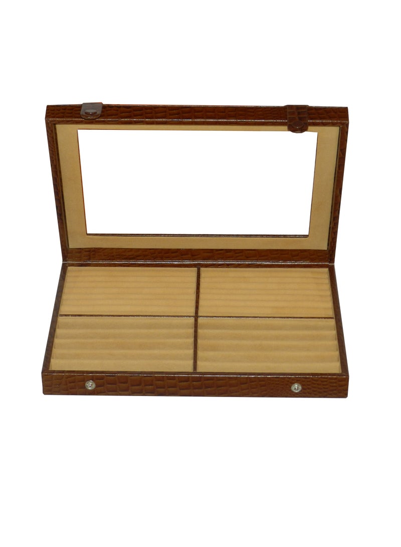 LAVERI LEATHER Laveri 10 Piece Genuine Leather Pen  Case Storage and Fountain Pen , Chain, Braslets ,Ring And Cufflinks Organizer Box with Key Lock  - Image 1