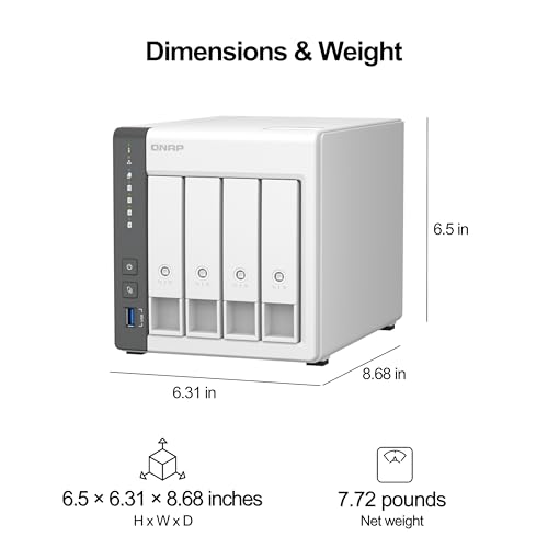 QNAP TS-433-4G-US 4 Bay NAS with Quad-core Processor, 4 GB DDR4 RAM and 2.5GbE Network (Diskless) - Image 3