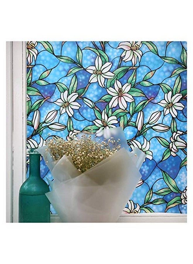 BDF 1Cgb Floral Stained Glass Static Cling Window Film Non Adhesive Kitchen Home (36In X 22Ft) - Image 5