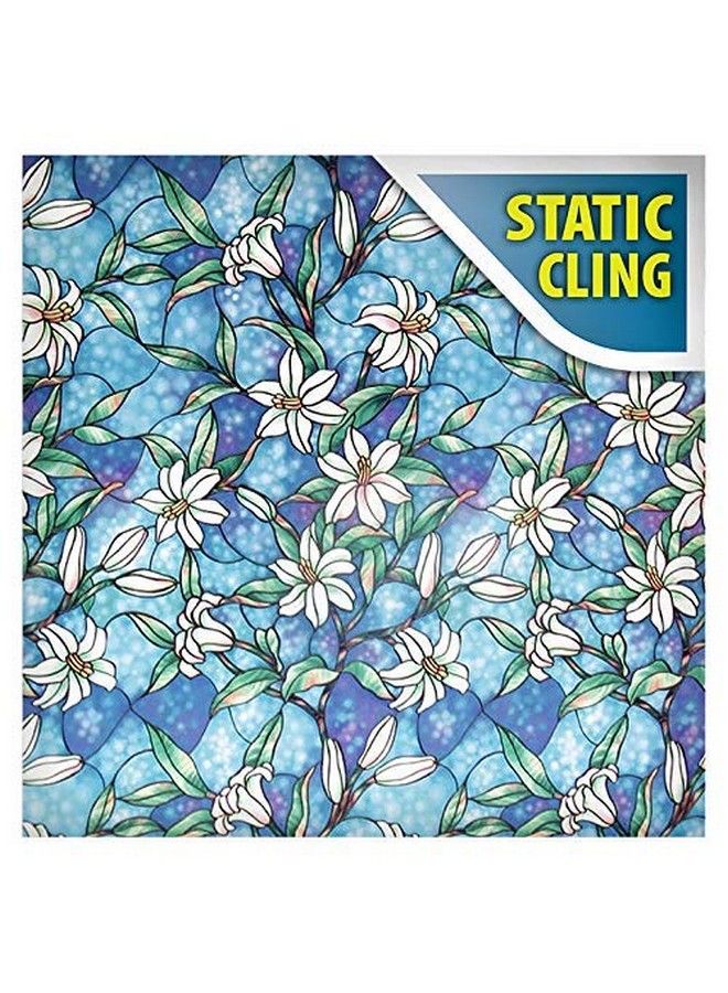 BDF 1Cgb Floral Stained Glass Static Cling Window Film Non Adhesive Kitchen Home (36In X 22Ft) - Image 4