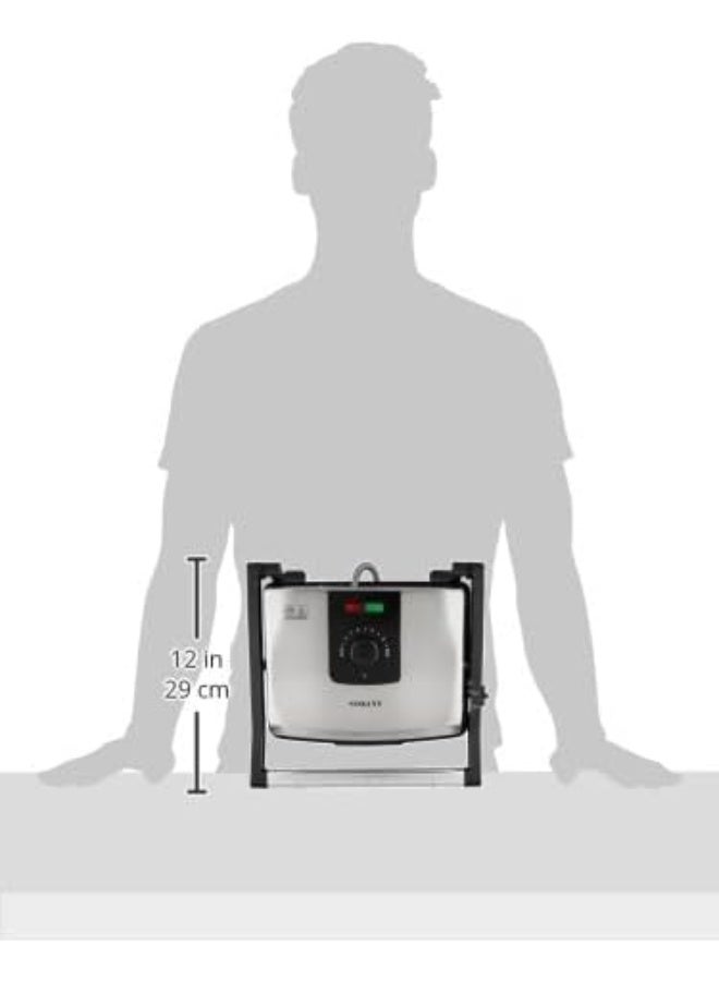 سوكاني صانعة ساندويتش بانيني من الفولاذ المقاوم للصدأ مع شواية، سوكاني kj-202، بقوة 2000 واط - Image 4