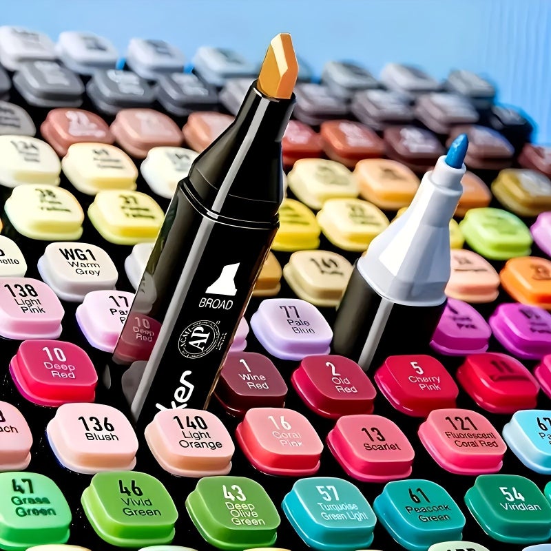 262 Pcs Double Ended Felt Tip Pens Markers Highlighters Drawing Pens For Manga Sketching Art Supplies Office Stationery Body Bag Set Professional Art Use Perfect Christmas Birthday Gift - Image 3