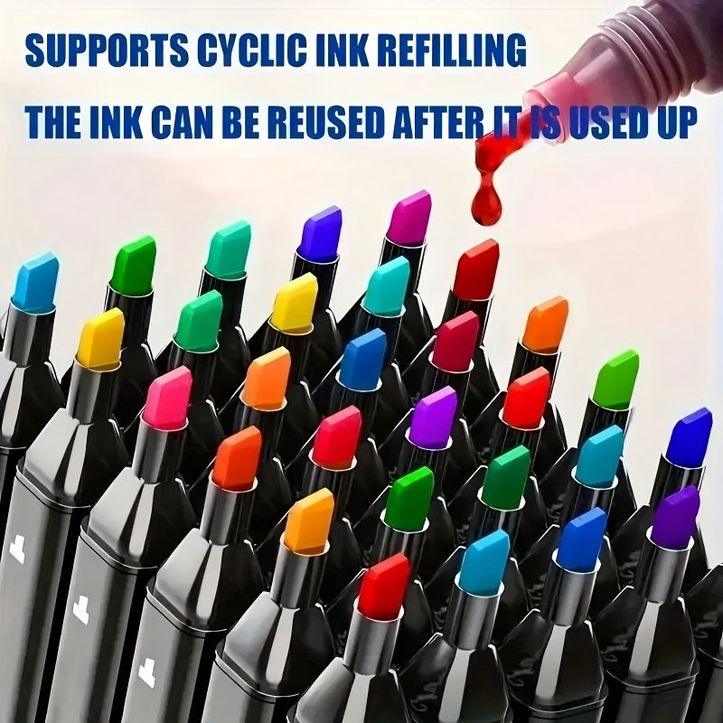 262 Pcs Double Ended Felt Tip Pens Markers Highlighters Drawing Pens For Manga Sketching Art Supplies Office Stationery Body Bag Set Professional Art Use Perfect Christmas Birthday Gift - Image 4