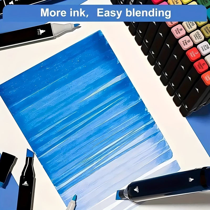 262 Pcs Double Ended Felt Tip Pens Markers Highlighters Drawing Pens For Manga Sketching Art Supplies Office Stationery Body Bag Set Professional Art Use Perfect Christmas Birthday Gift - Image 5