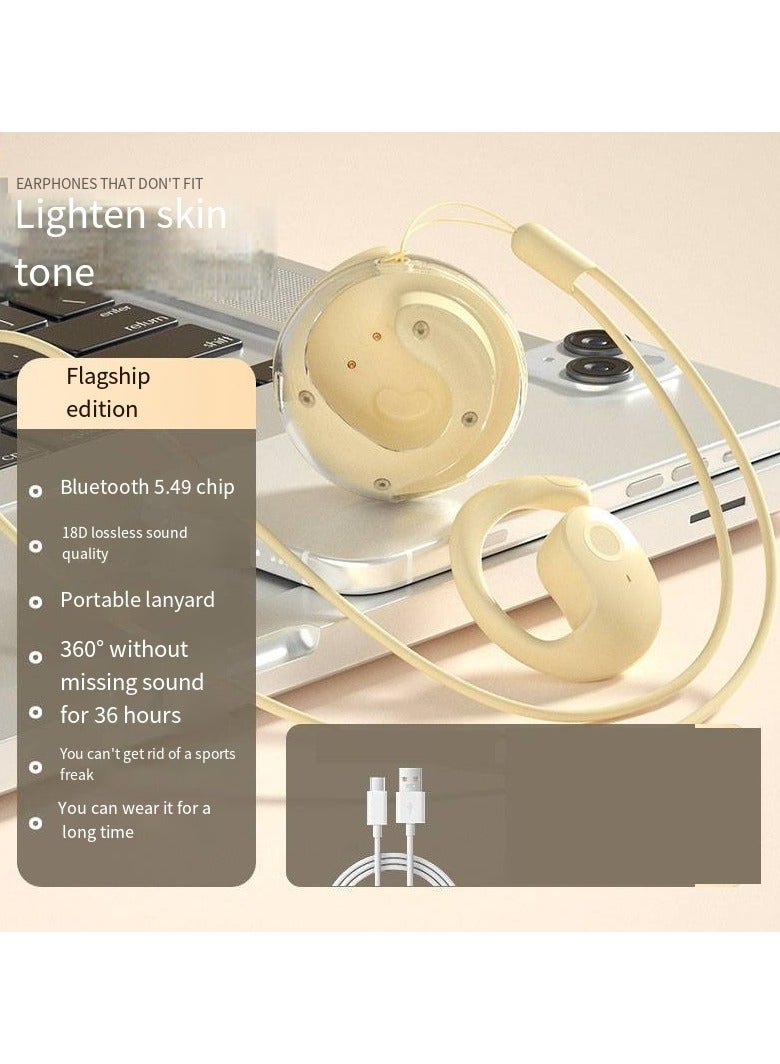 AI Smart Translation Bluetooth Headset Real-time Simultaneous Interpretation,AI Translation Earphone Wireless Bluetooth, OWS Hanging Bluetooth 5.4 Earphones, Open Ear Headset Ball HiFi Stereo Sound - Image 1