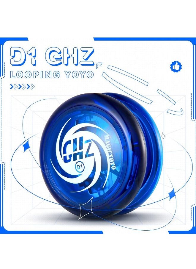 Magic Yoyo - Professional Looping Yoyo D1 GHZ Responsive Yoyo for Kids, Starter Yoyo for Kids, Beginner Yoyo Easy to Play Basic Looping Tricks (D1 - Blue) - Image 1