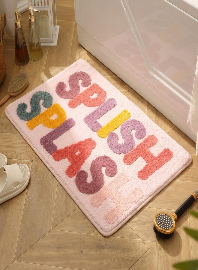 GIB cleaningtool GIB Kids Bathroom Rug Mat 24" x 16", Non-Slip Washable Extra Soft Absorbent Plush Fluffy Shaggy Microfiber Bath Mat, Rainbow Colorful Fun Cute Bath Rug for Bathroom Decor, Splish Splash - Image 1