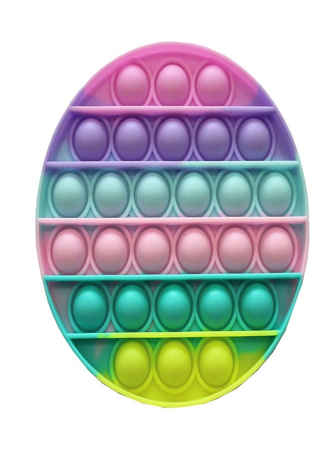 KBV Fidget Push Toy Pop It Stress Reliever Soft Silicone Pop It Toy for Kids, Adults, Special Needs Autism Children (Round Rainbow Light) - Image 1