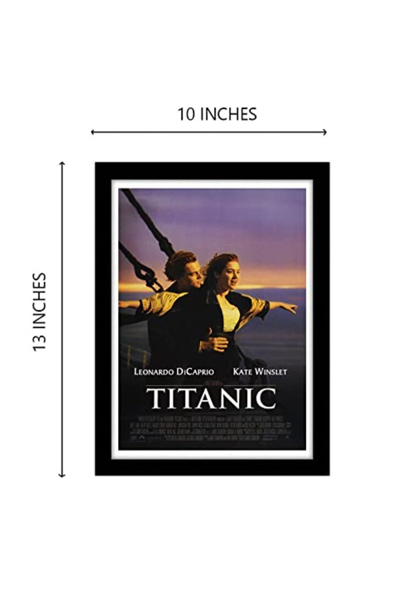 GRAY WALL ALAYRA Titanic Movie framed Poster 10x13 Inch Wall Art | Classic Leonardo & Kate Winslet Film Print | Vintage1997 Hollywood Movie | Decor for Home, Office, living Room, bedroom, wallpaper, sticker - Image 5