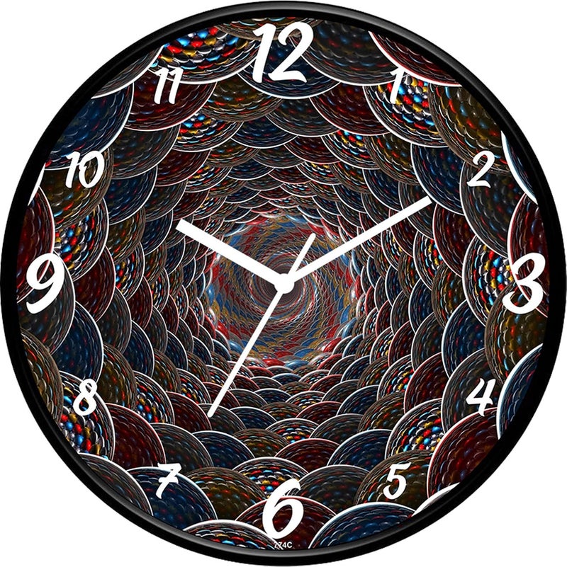 IIK COLLECTION Designer Analouge Round Wall Clock with Glass for Home/Kitchen/Living Room/Bed Room/Office, Size (28 cm x 28 cm x 6 cm) (IIK-774C-WC) - Image 1