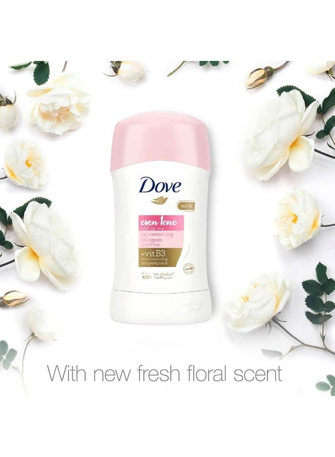 دوف مزيل عرق دوف إيفن تون برائحة الزهور المنعشة، 40 غرام، متعدد الألوان - Image 3