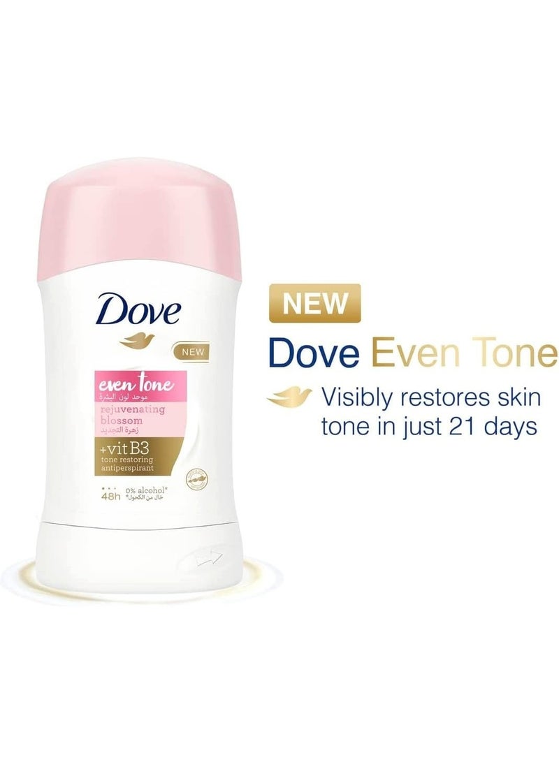 دوف مزيل عرق دوف إيفن تون برائحة الزهور المنعشة، 40 غرام، متعدد الألوان - Image 4