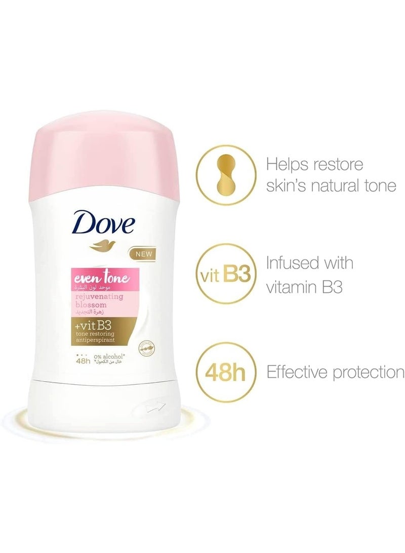 دوف مزيل عرق دوف إيفن تون برائحة الزهور المنعشة، 40 غرام، متعدد الألوان - Image 5