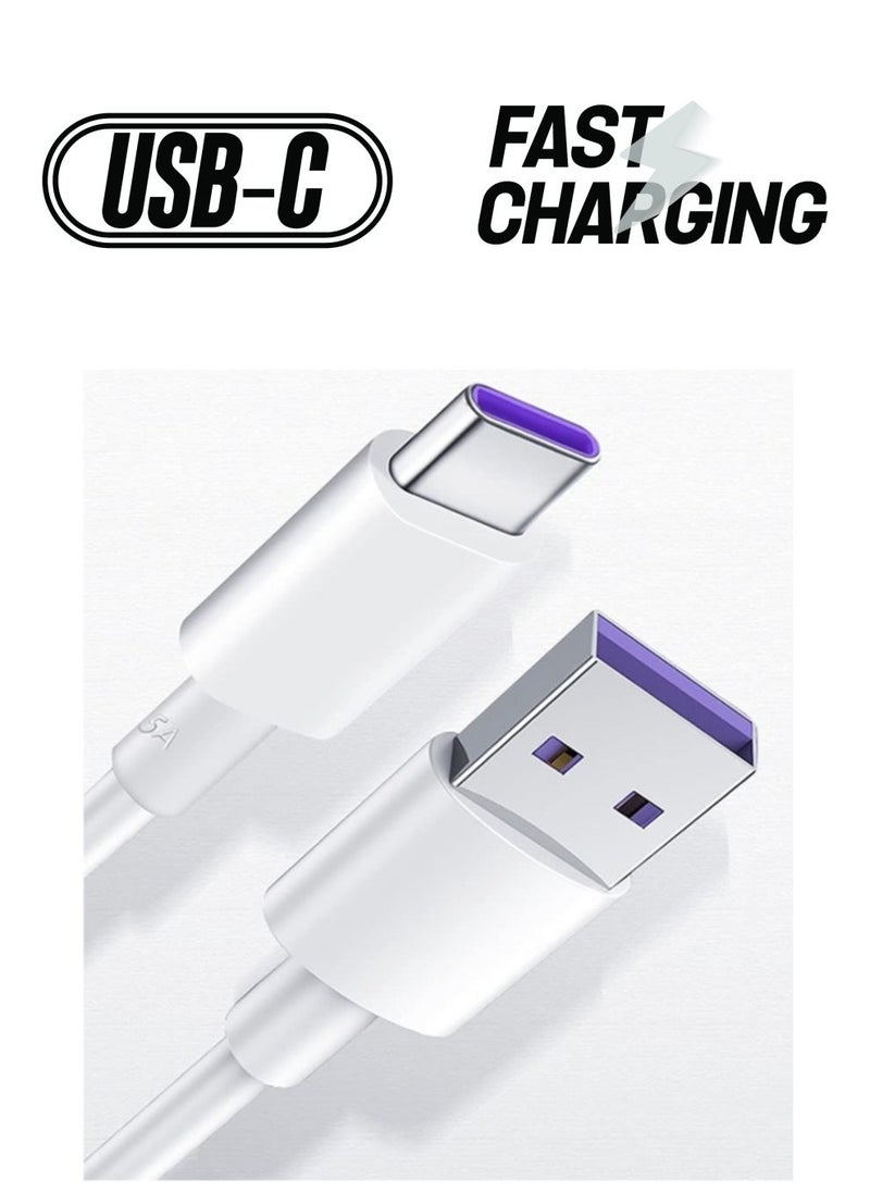 "1m USB Type-C Fast Charging Cable – Compatible with Oppo, Huawei, Mi, Redmi, Vivo, Samsung, Realme (White)"  - Image 1