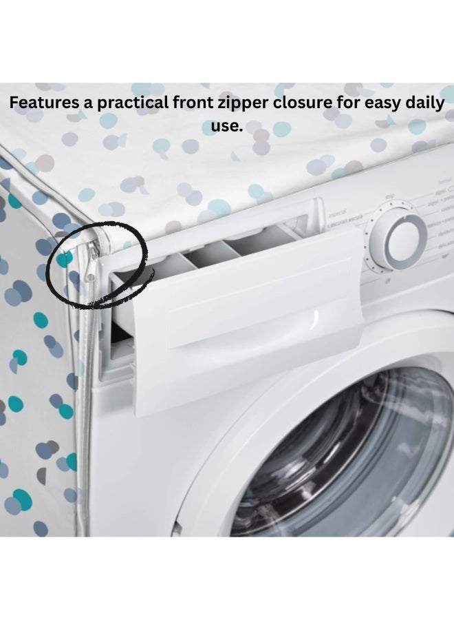Rayen Front-Loading Washing Machine Cover – Waterproof & Dustproof, Stylish Pattern – Fits 5–8 kg Washers – Size 84×60×60 cm - Image 4