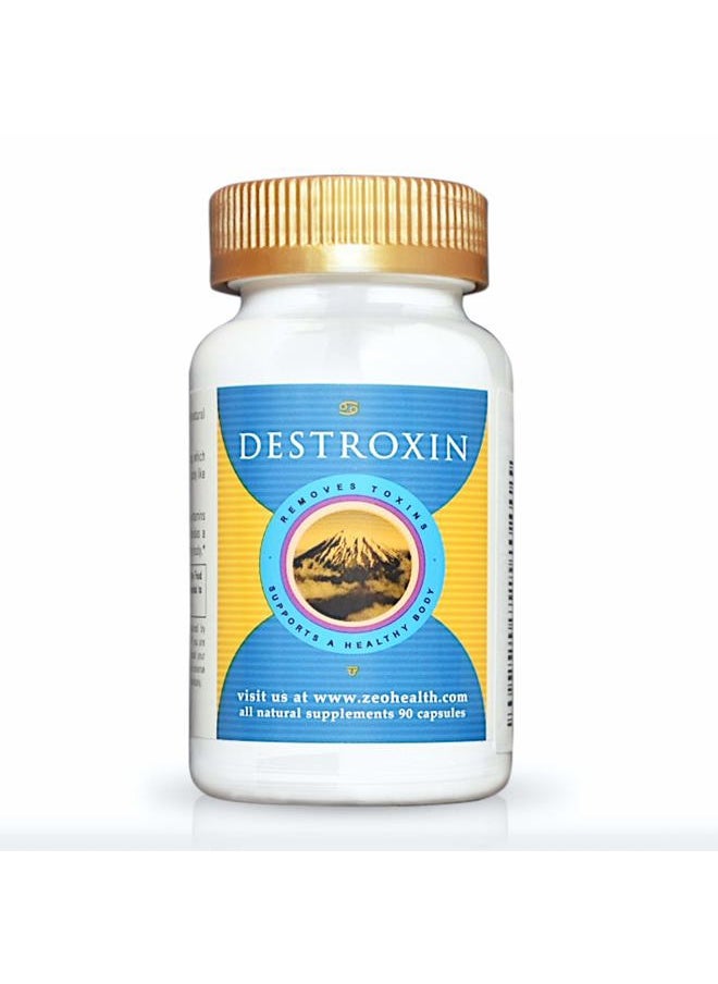 Zeo Health DESTROXIN | Zeolite Capsules with B-12 and Calcium (90 Count) | Naturally Supports Cellular Detox, Optimal Energy, & Upset Stomach Relief | Body Alkalinity & pH Increaser  - Image 1