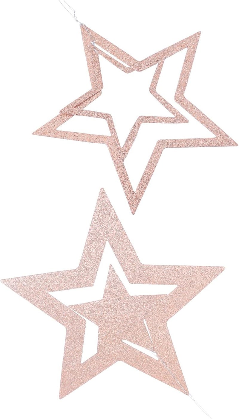 klarako 2 sets Adornment Decor Supplies Birthday Indoor for Paper Wedding Bunting Hollow- Ornament Champagne Baby Wall Decoration Shower Glitter Cutouts Streamer Hanging D Out Hollow - Image 1