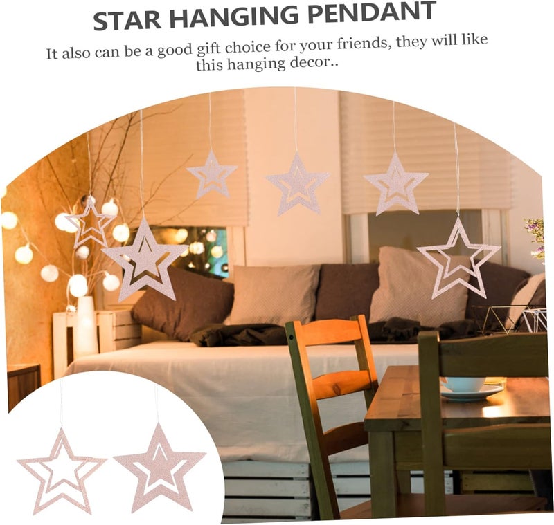 klarako 2 sets Adornment Decor Supplies Birthday Indoor for Paper Wedding Bunting Hollow- Ornament Champagne Baby Wall Decoration Shower Glitter Cutouts Streamer Hanging D Out Hollow - Image 3