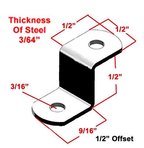 888 Corp 1/2" Offset Clips Extra Heavy Duty with Screws 100 Pack - Image 3
