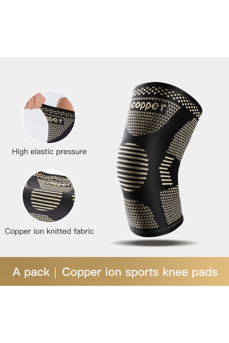 L AB120 1PC Copper Knee Brace for Arthritis Pain Support-Copper Knee Sleeve for knee pain Compressio