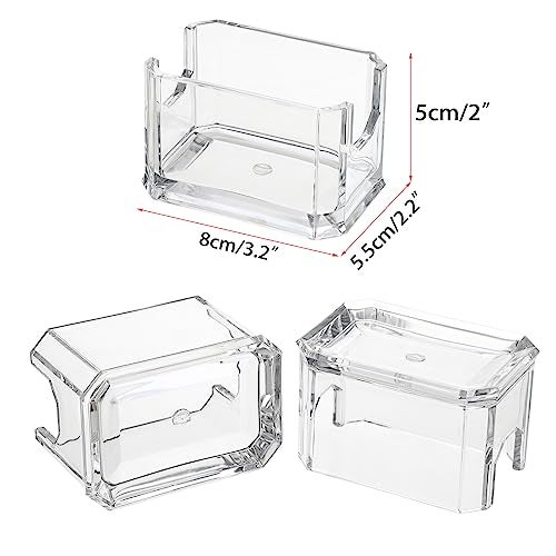 ELLDOO Set of 4 Sugar Packet Holder, Acrylic Sugar Bowl for Restaurant, Tea Bag Organizer, Small Condiments Packet Holder Sugar Caddy Dispenser for Countertop Coffee Bar - Image 2