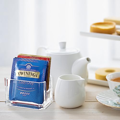 ELLDOO Set of 4 Sugar Packet Holder, Acrylic Sugar Bowl for Restaurant, Tea Bag Organizer, Small Condiments Packet Holder Sugar Caddy Dispenser for Countertop Coffee Bar - Image 5