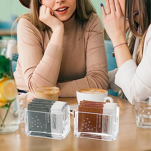 ELLDOO Set of 4 Sugar Packet Holder, Acrylic Sugar Bowl for Restaurant, Tea Bag Organizer, Small Condiments Packet Holder Sugar Caddy Dispenser for Countertop Coffee Bar - Image 4