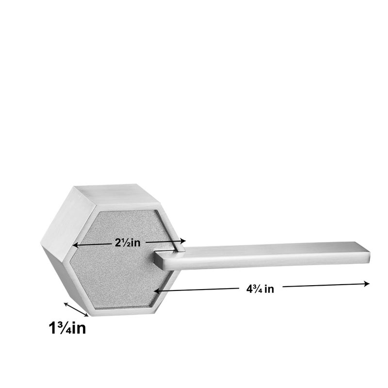 Berlin Modisch Zero Gravity Metro Series Dummy Lever مقبض الباب مجموعة من 2 مجموعة رافعة فقط غير دوارة من جانب واحد [للخزانة أو الأبواب الفرنسية] شديدة التحمل - لمسة نهائية من النيكل الساتان - Image 3