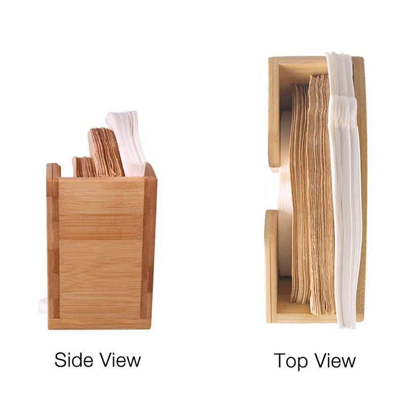 Unibene Bamboo Coffee Filter Holder, Coffee Paper Storage Container Dispenser Rack Shelf for Aeropress, Chemex, Hario V60 and Melitta Cone Filters - Image 3