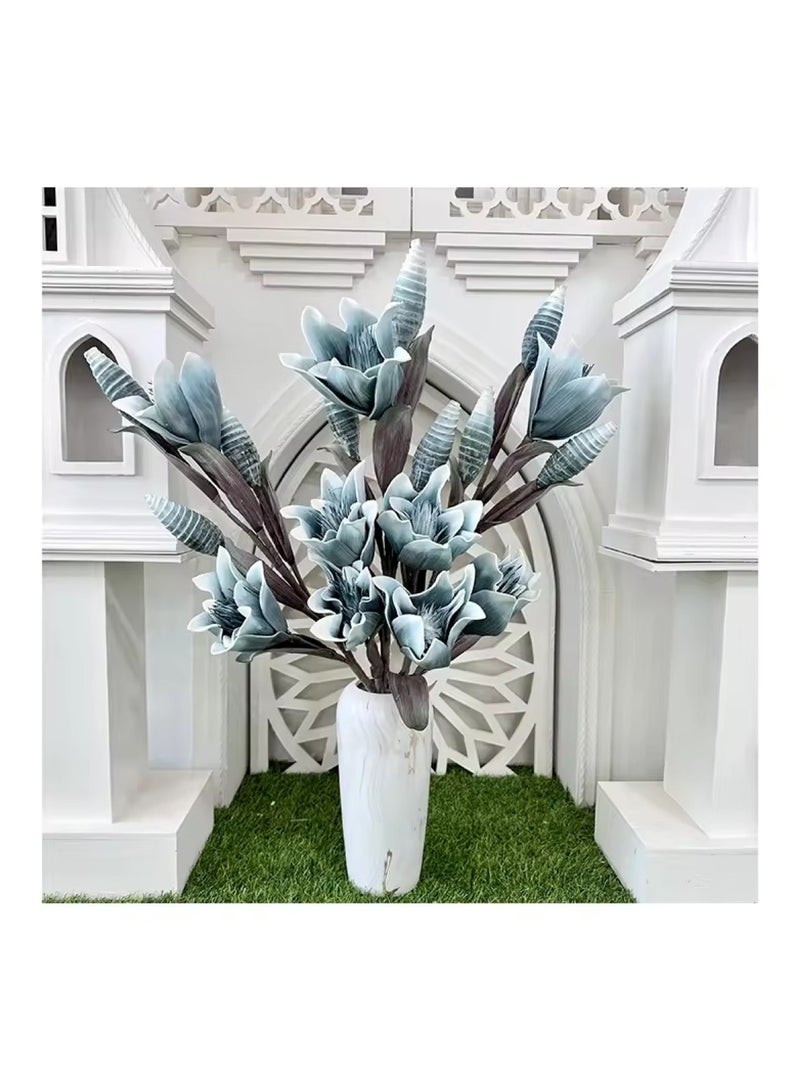 هويتك زهور صناعية لتزيين المنزل والحفلات وحفلات الزفاف باللون الأزرق - Image 4