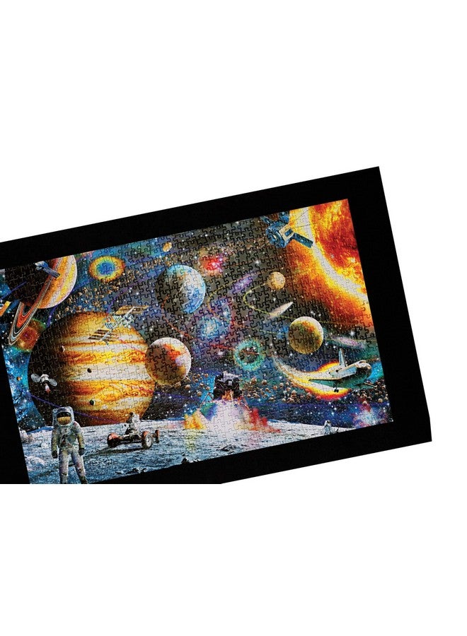 Toynk Jigsaw Puzzle Roll Up Mat Storage Saver - Sort, Store & Transport Puzzles Up to 1500 Pieces - Large 46"x26" Felt Mat Travel Organizer with Inflatable Tube & 3 Elastic Fasteners or Straps Accessories - Image 3