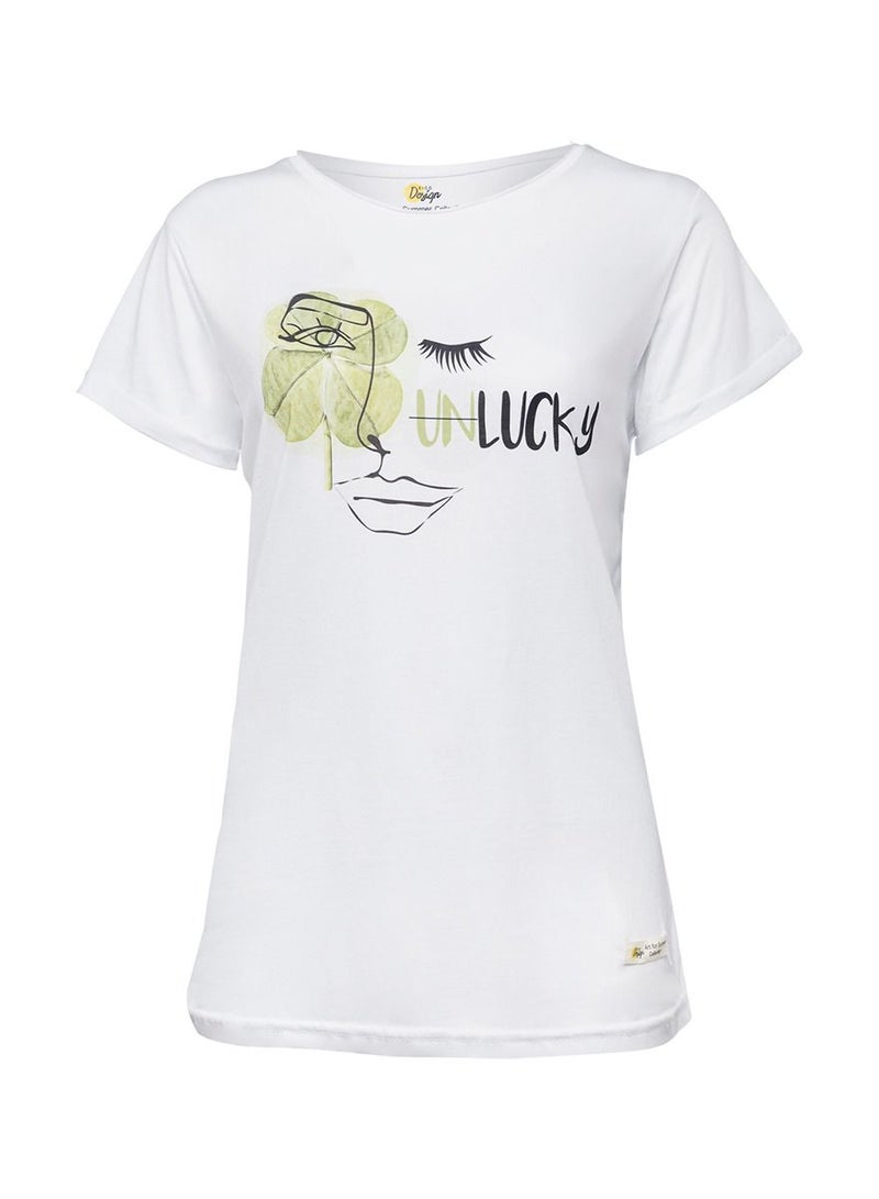 Biggdesign Biggdesign Faces Lucky Womens Crew Neck T-Shirt  - Image 1