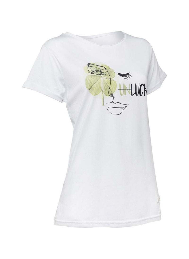 Biggdesign Biggdesign Faces Lucky Womens Crew Neck T-Shirt  - Image 3
