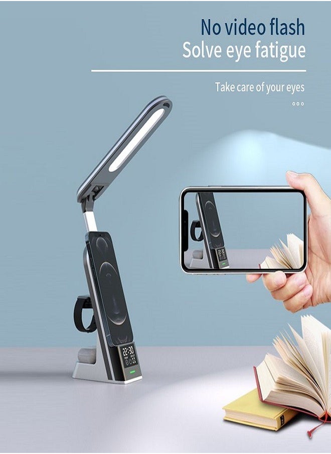 MIQIA 7 in 1 Dual Coil Max 15W, Wireless Charger, LED Nightlight, Clock, Universal  - Image 1