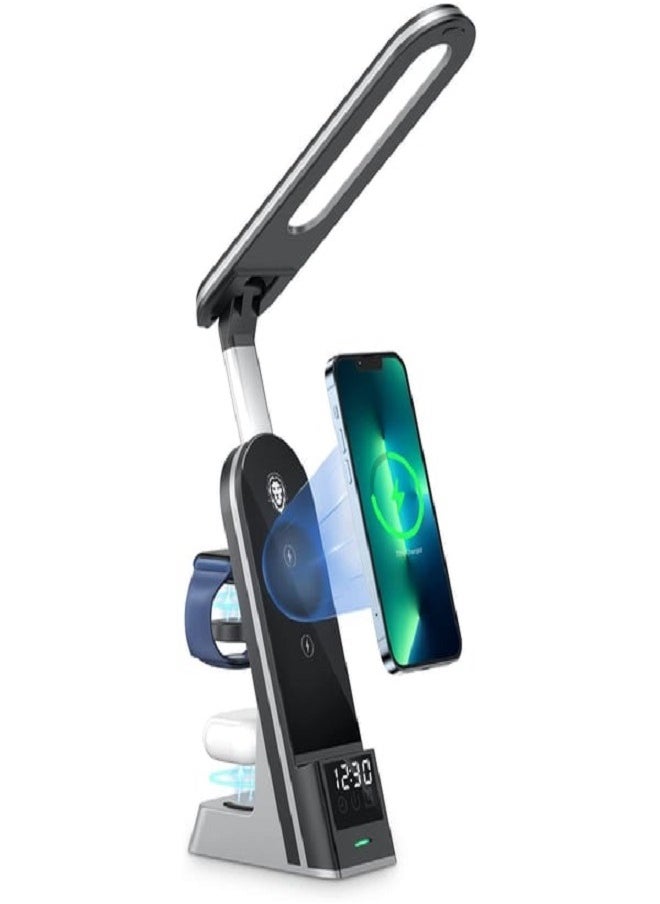MIQIA 7 in 1 Dual Coil Max 15W, Wireless Charger, LED Nightlight, Clock, Universal  - Image 2