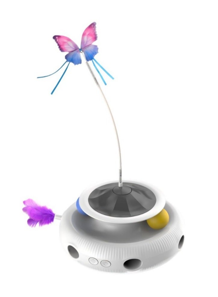 Ding Zap Rotating Interactive Cat Toy Featuring a Flexible Teaser Wand and Detachable Play Balls — Designed to Promote Mental Stimulation, Satisfy Natural Hunting Instincts, and Alleviate Boredom in Indoor Cats. Equipped with a Weighted, Non-Slip Base for Enhanced Stability; Suitable for Cats of All Sizes. - Image 2