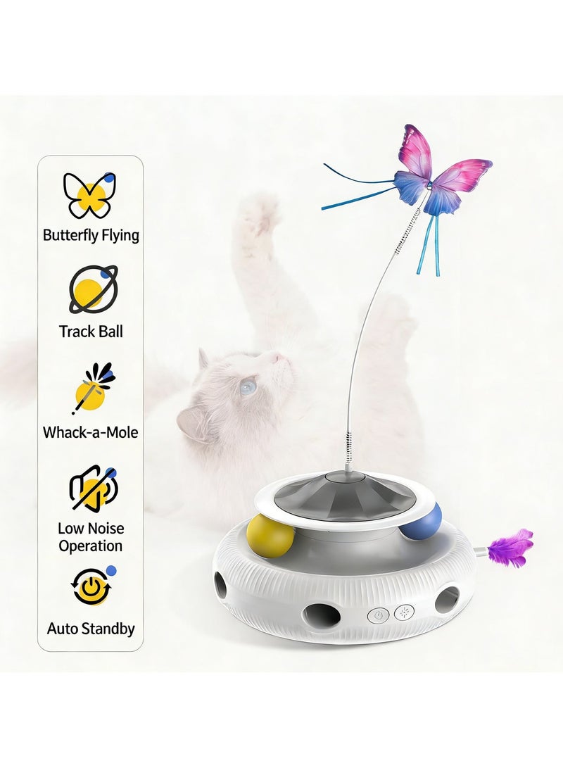Ding Zap Rotating Interactive Cat Toy Featuring a Flexible Teaser Wand and Detachable Play Balls — Designed to Promote Mental Stimulation, Satisfy Natural Hunting Instincts, and Alleviate Boredom in Indoor Cats. Equipped with a Weighted, Non-Slip Base for Enhanced Stability; Suitable for Cats of All Sizes. - Image 3