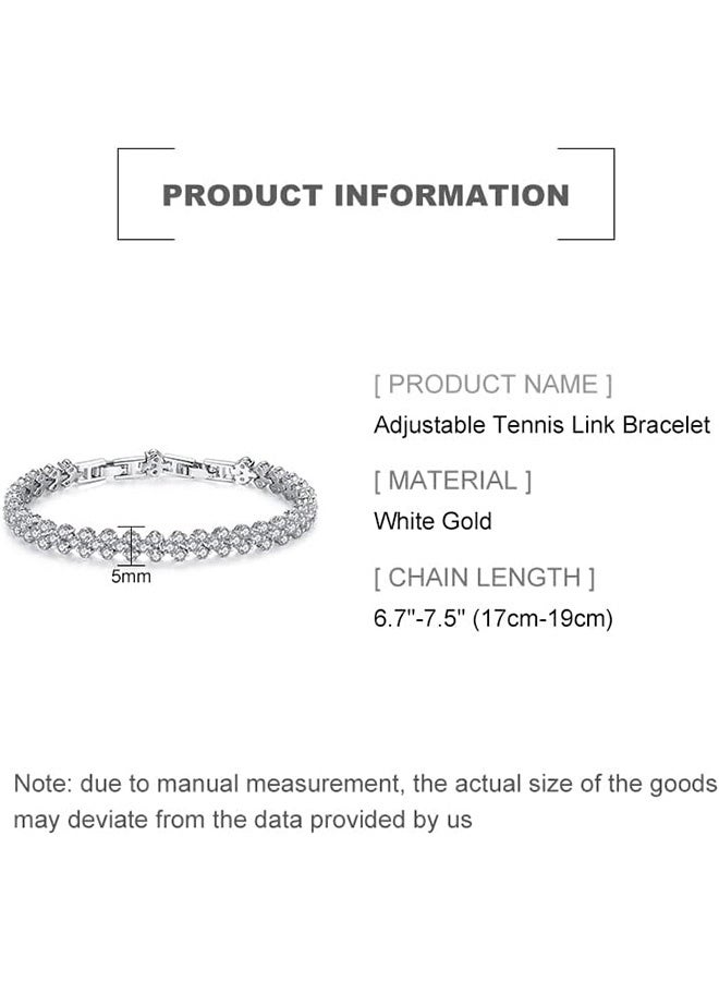 Quantum 3 PCS Hollow Chain Bracelet, Dainty Love Heart Style Moissanite Adjustable Link Bracelet, Fashion Jewelry Gift for Women - Image 2